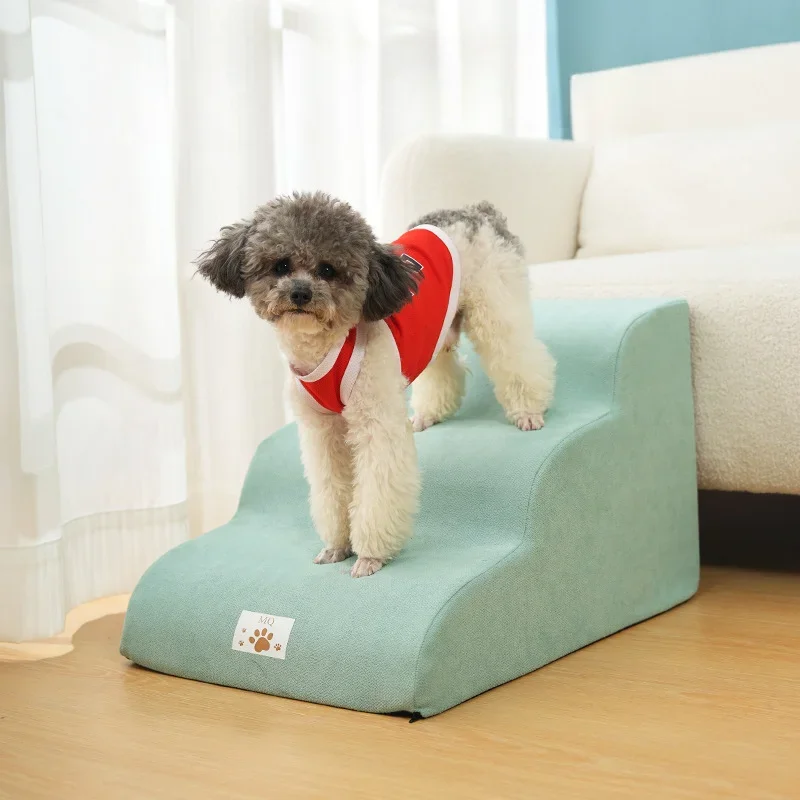 Pet Ramp Dog Anti Slip Staircase Memory Sponge Detachable and Washable 3 Layer Dog and Cat Training Staircase Pet Supplies