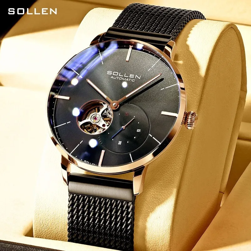 SOLLEN's new men's mechanical watch is multifunctional, fashionable, luxurious, fashionable, and simple. It is a men's watch