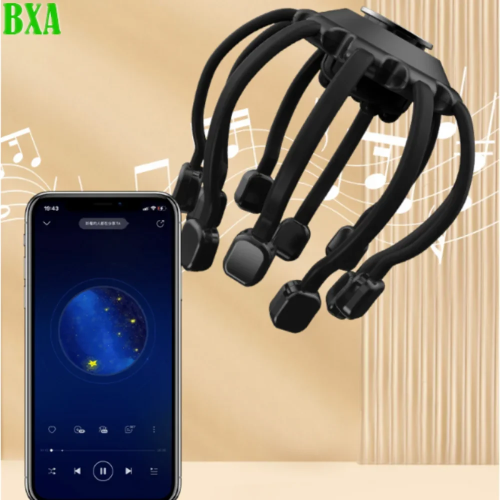 Electric Head Massager Octopus Scalp Scratcher Bluetooth Music Vibration Octopus Scalp Massage for Better Sleep Decompress Relax