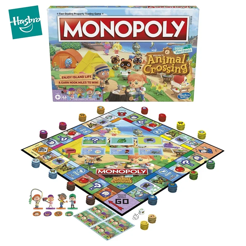 

Original Hasbro Monopoly Animal Crossing Board Game New Horizons Character Token Family Party Table Game Kids Toys Children Gift