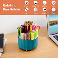 5 Compartments 360-Degree Rotating Pen Holder, Multi-Purpose Desk Organizer Caddy, Desktop Storage for Office Home & Art Supplie 3