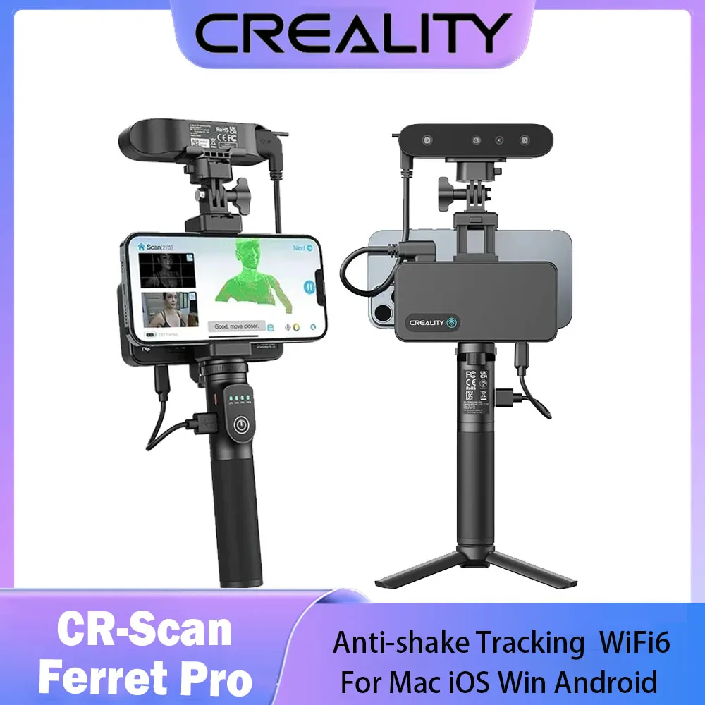 3D scanner Creality CR-Scan Ferret Pro WiFi Portable Handheld Anti-shake Tracking 0.1mm Accuracy Wireless for iOS Android