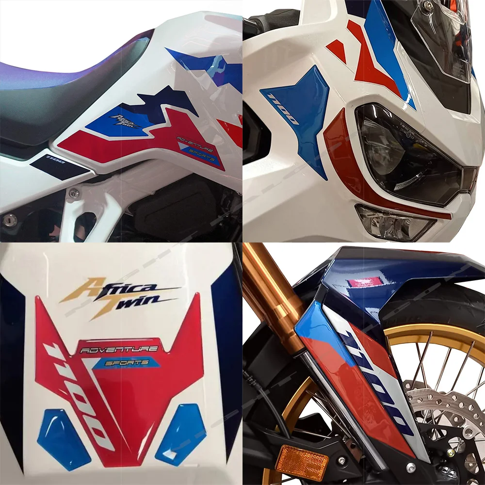 CRF 1100 L 2024 액세서리 혼다 CRF1100L 아프리카 트윈 어드벤처 스포츠 용 3D 에폭시 수지 스티커 보호 키트 연료 탱크 패드