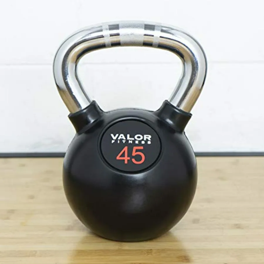 Chrome Handle Rubber Coated Kettlebells 45.0 Pounds