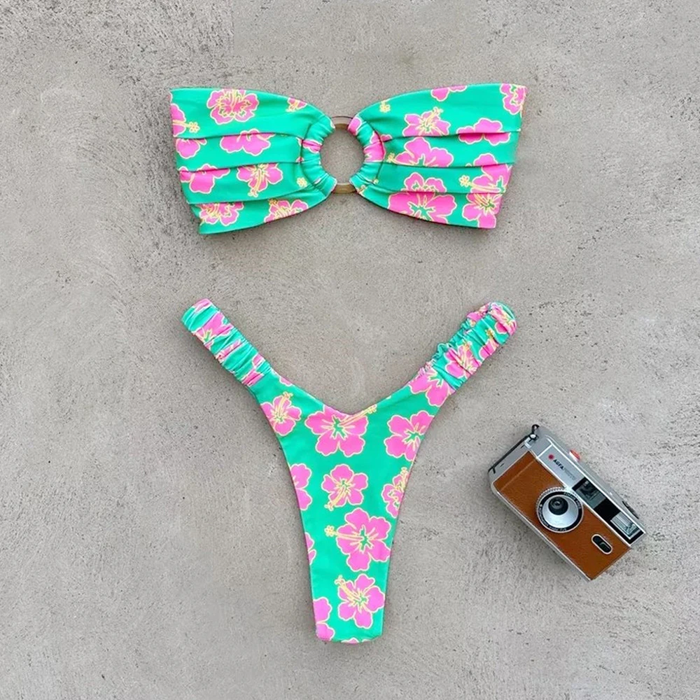 Women Micro Bikini Push Up Swimwear 2025 Sexy Brazilian Bikini Set Thong Print Beachwear
