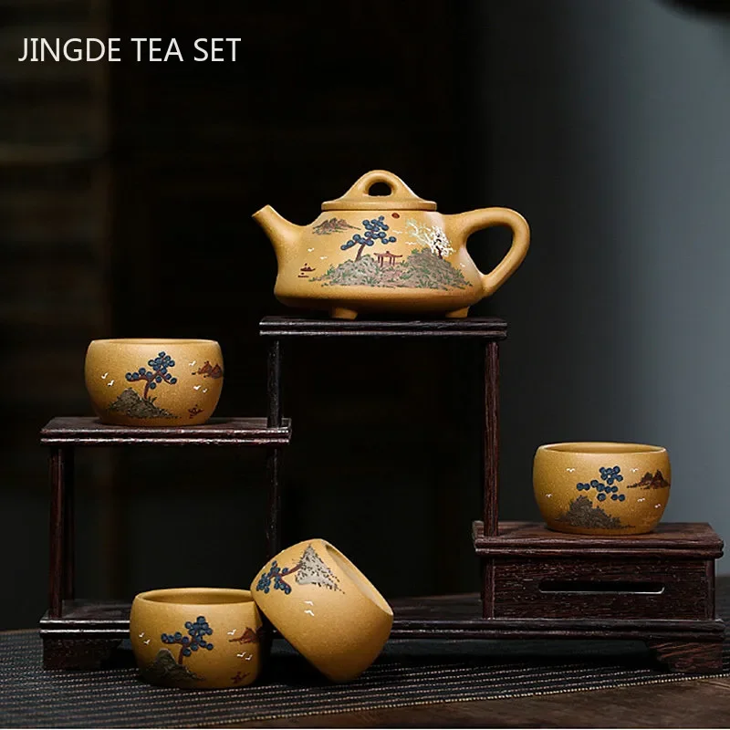 HighQualityYixingPurpleClayTeapotSetRawOreSectionMudMountain