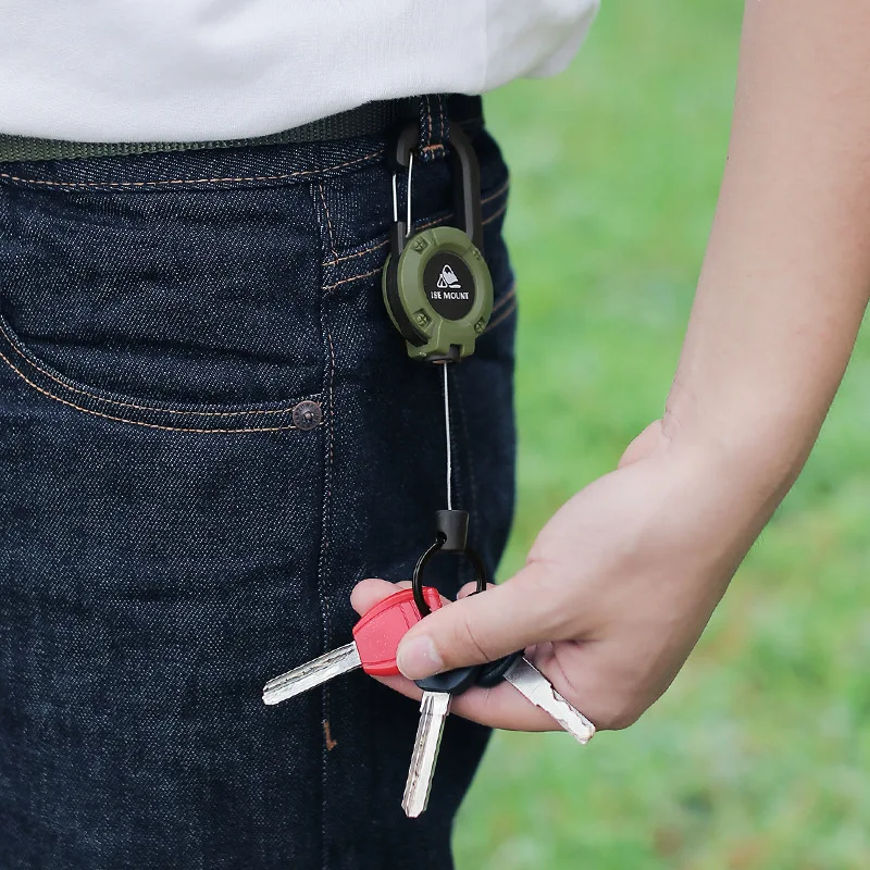 NEW Heavy Duty Retractable Pull Badges ID Reel Carabiner Key Chain Key Holder Outdoor Keychain Holds Multiple Tools key chain clip