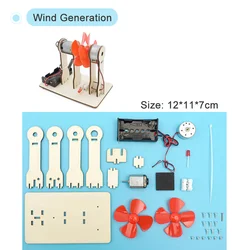 Educational DIY Science Toy Kit: Dinosaur Car Model & Wood Puzzle Game (Wind Generation)