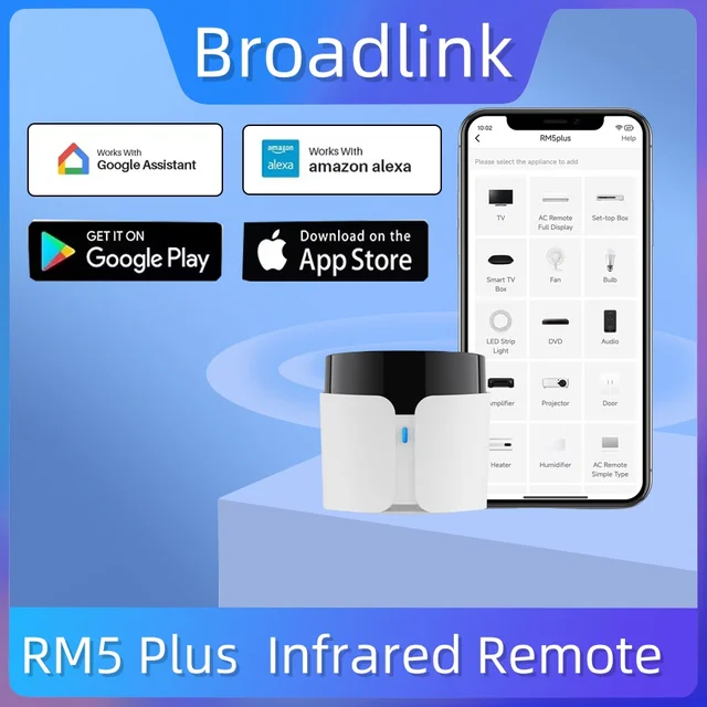 BroadLink RM5 Plus Smart Remote Control Wifi IR Bluetooth Hub Controller Timer Voice Control Work For Alexa Google Assistant