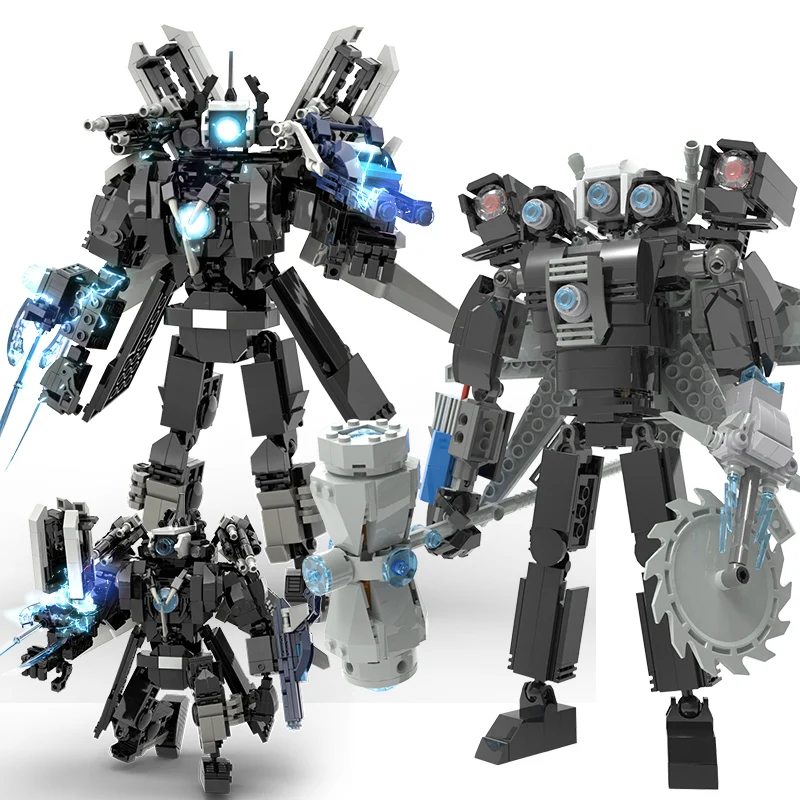 Moc New Skibidi Toilet Vs Monitor Building Blocks Spider Toilet Man Titan Tvman Bricks Toys For Kid Adult Xmas Birthday Gift