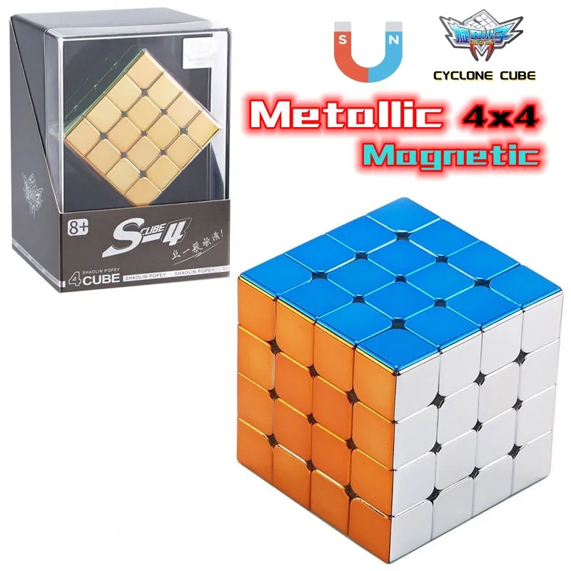 

Cyclone Boys Metallic Gold 4x4 Magnetic Magic Cube Puzzle Speed Cube Rubix Magnet 4x4x4 Magico Cubo Hungarian Cibo Toys