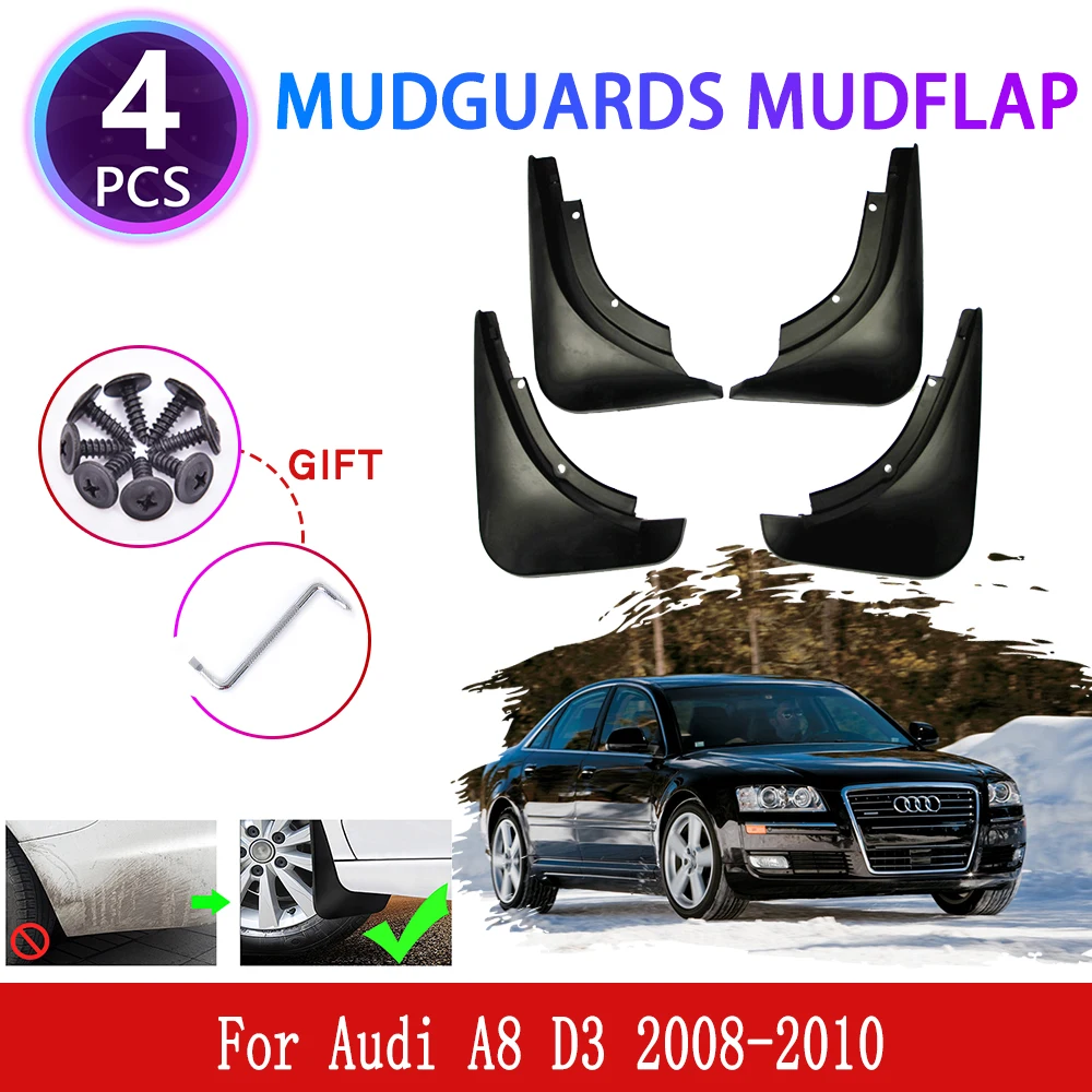 

4x for Audi A8 D3 2008 2009 2010 Mudguards Mudflaps Fender Mud Flap Splash Mud Guards Protect Wheel Anti-soil Car Accessories