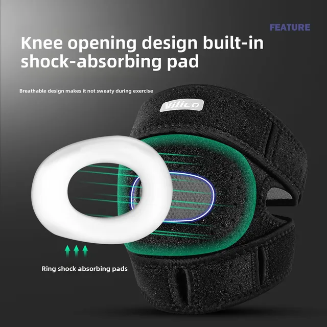 1PCS O-Shape Sports Kneepad Double Patellar Knee Patella Tendon Support Strap Brace Pad Protector Open Knee Wrap Band Fitness 4