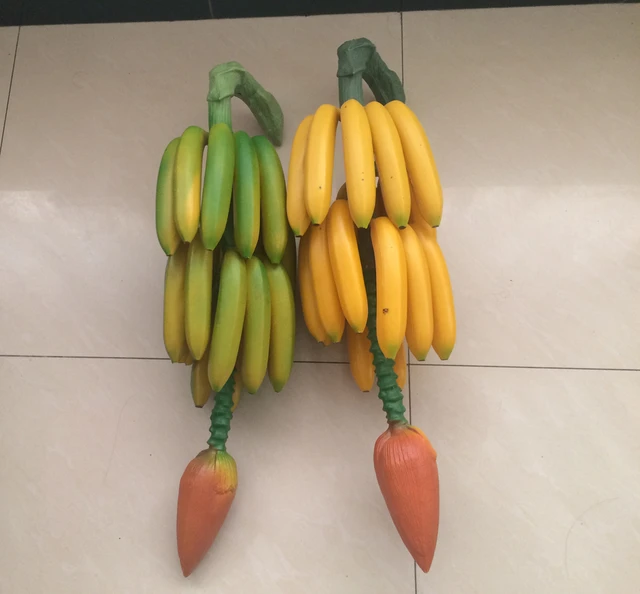 Banana Bunch Plastic Fake Fruit Decorative Ornament Artificial Banana  Lifelike