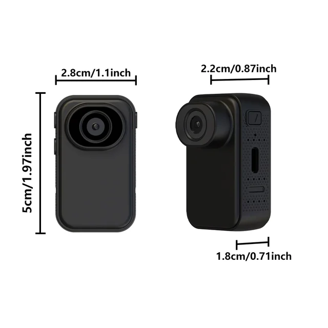 Mini HD POV Thumb Body Camera 1080P Portable Wearable Pocket Action Cam for Motorcycle Helmet Bike Outdoor Sports Vlog Recording 1