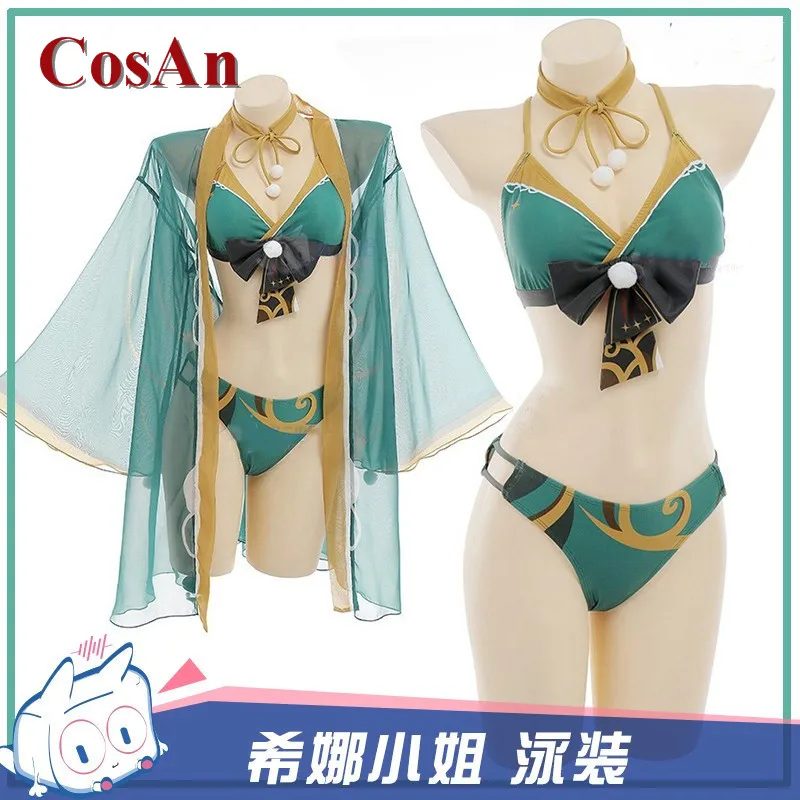 

CosAn Game Genshin Impact Miss Sheena Cosplay Costume Sweet Sexy Hot Spring Swimsuit Female Activity Party Role Play Clothing