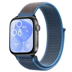 Nylon Loop Sport Strap - Soft Bracelet Band for Smartwatch Accessories (Sea wave blue)