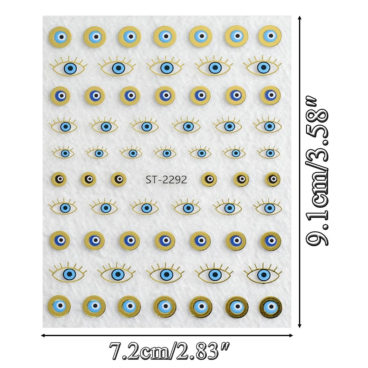 3/6/12 시트 골드 실버 이블 아이 네일 아트 스티커 - DIY 매니큐어용 문 스타 스네이크 신비로운 금속 자체 접착 데칼