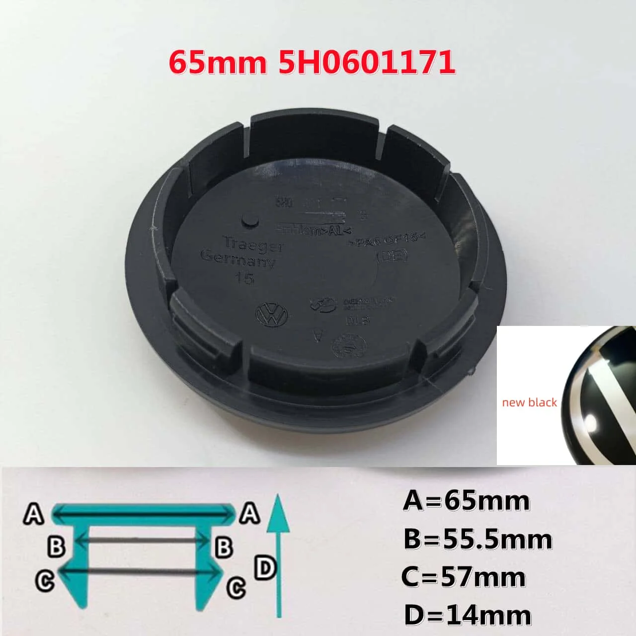10PCS Full Black Wheel Center Caps Hub Covers - Car Styling Accessories