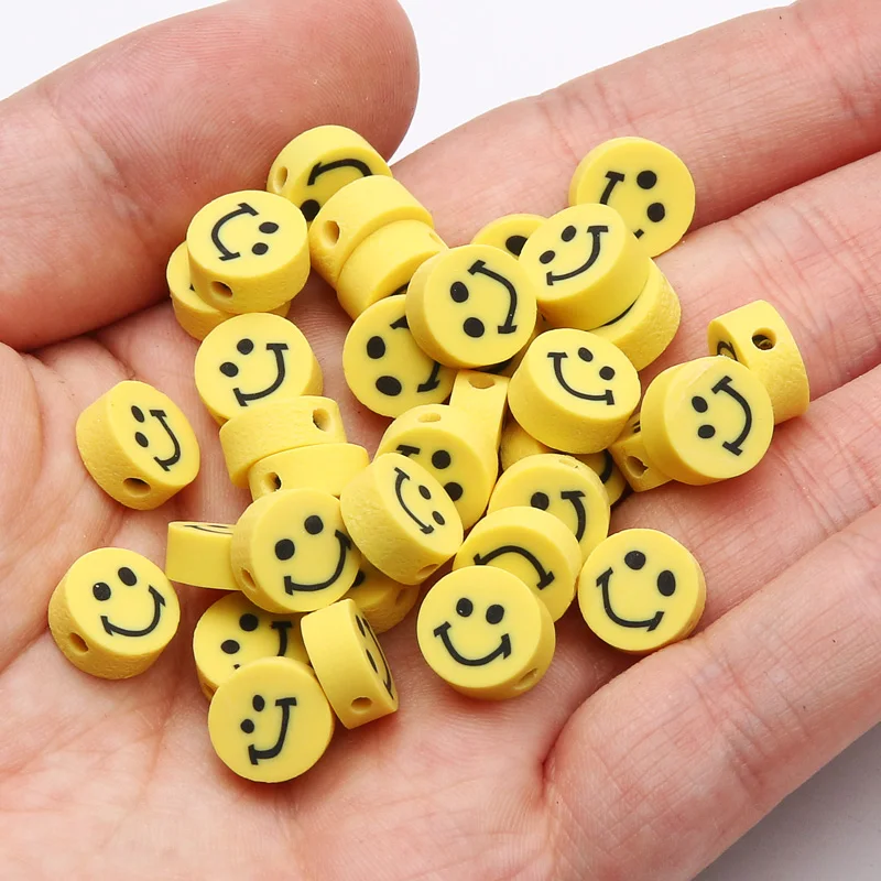20/50/100 stücke Mixed Lächeln Gesicht Polymer Clay Perlen Runde Ton Spacer Perlen Für Schmuck Machen Diy Armband handgemachte Accessoires – Detail 16