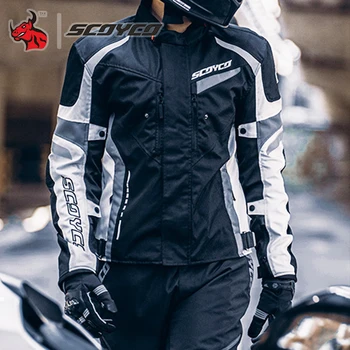 SCOYCO Motorcycle Jacket Windproof Waterproof With Reflective Strips CE Certified Riding Gear For Street Adventure Night Safety