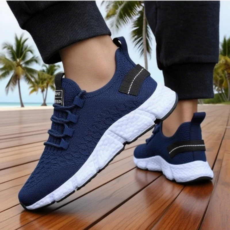 Hot Selling Men's Running Shoes Breathable Soft Sole Lightweight Mesh Walking Shoe Fashion Walking Shoes 2025 New Men's Sneakers