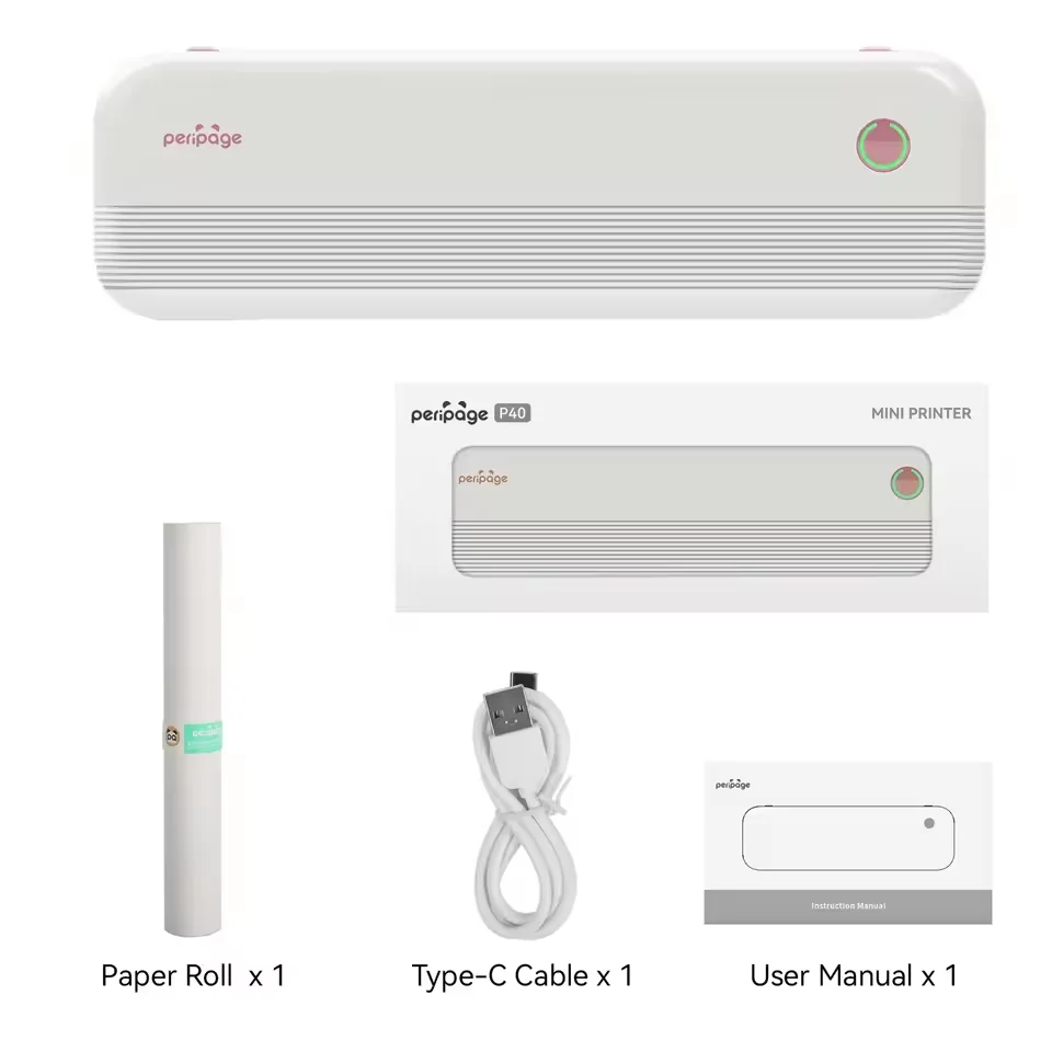 Peripage A40/P40Mini Portable A4 Thermal Printer Mobile Document Bluetooth Photo Tattoo Inkless Printer For Office Business