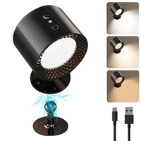Led Double Head Wall Lamp Touch Control Remote 360 Rotatable USB Recharge Wireless Portable Night Light For Bedroom Reading Lamp 1
