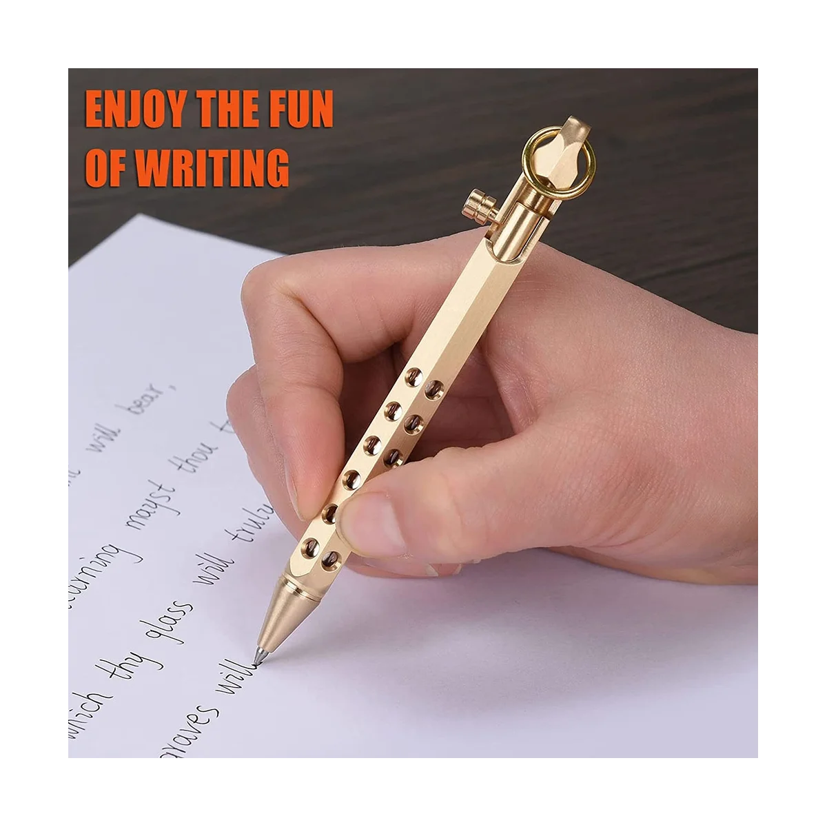 

Bolt Action Pen Solid Brass Pen Metal Pen with 2 Black Ink Refills,With Present Box for Graduation,Birthday(Retro B)