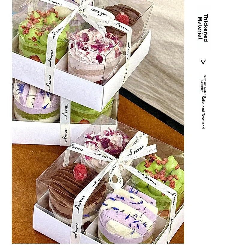 Four by Six by Nine Grid Transparent Cake Box Dessert Pastry Container for Afternoon Te... - SKU GTCB1002 - UGI Packaging