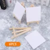 3pcs/6pcs Mini Canvas And Easel Set Mini Canvas Panels Mini Wood Easels,  For Kids Drawing, Oil Painting And DIY Graffiti 3