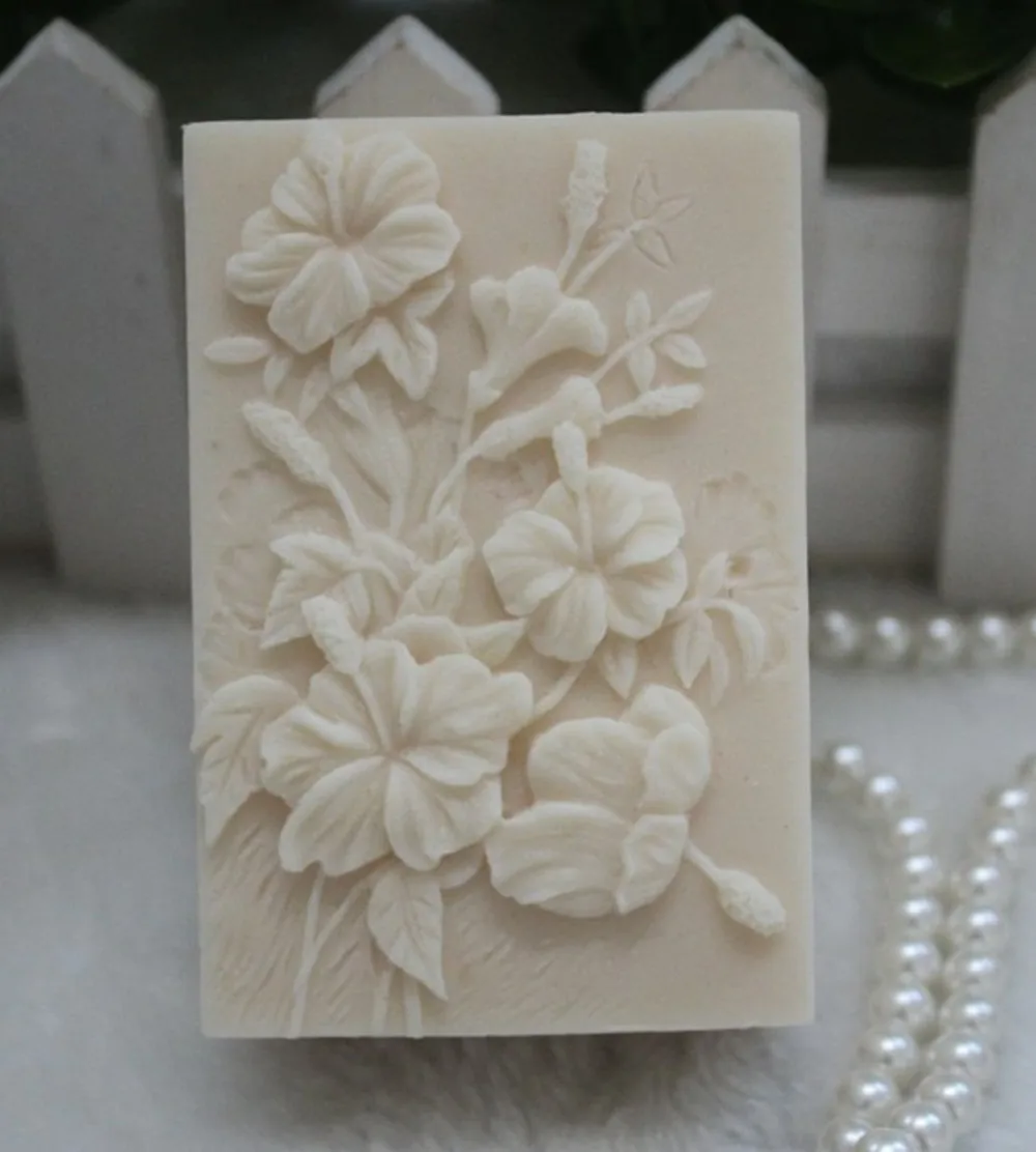 Wholesale!!!1pcs Square Small Flowers (zx245) Silicone Handmade Soap