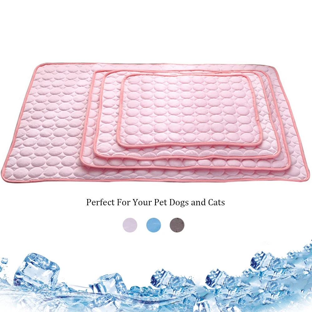애완동물 쿨링 매트, 강아지 고양이 수면 패드, 시원한 아이스 실크, 습기 방지 매트리스 쿠션, 작은 동물 차가운 침대, 여름, 5 가지 크기