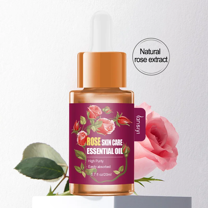 Plant essential oil 20ml rose essential oil moisturizing skin care SPA aromatherapy massage oil beauty skin care products nordic style bathroom cosmeticskincare products acrylic aromatherapy water essential oil cup shelf desktop finishing storage box