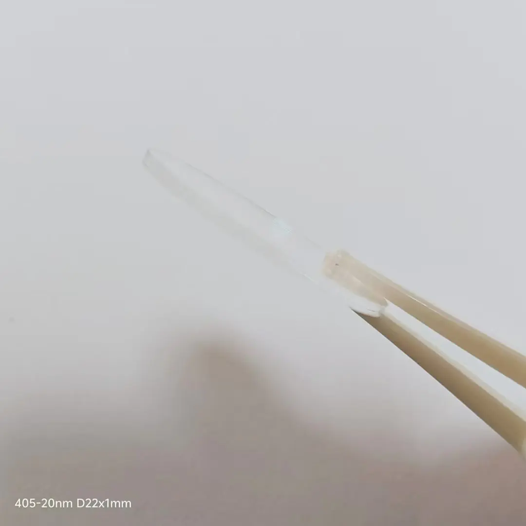 10개 총 크기 직경 21.9mm OD4 405nm 협대역 통과 필터 유리