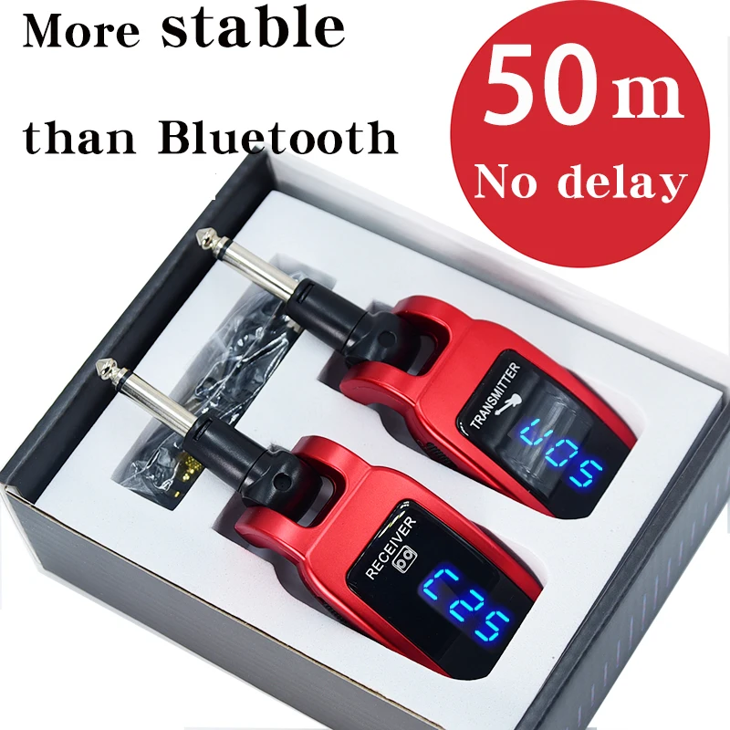 Ts jack 6.35mm mic Microphone Wireless Guitar System Rechargeable Transmitter Receiver Set Bass Pick Up Accessaries amp |