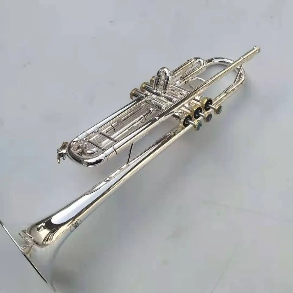 USA Trumpet B-flat-550 Structure Brass Silver Plated High Quality Trumpet Jazz Instrument