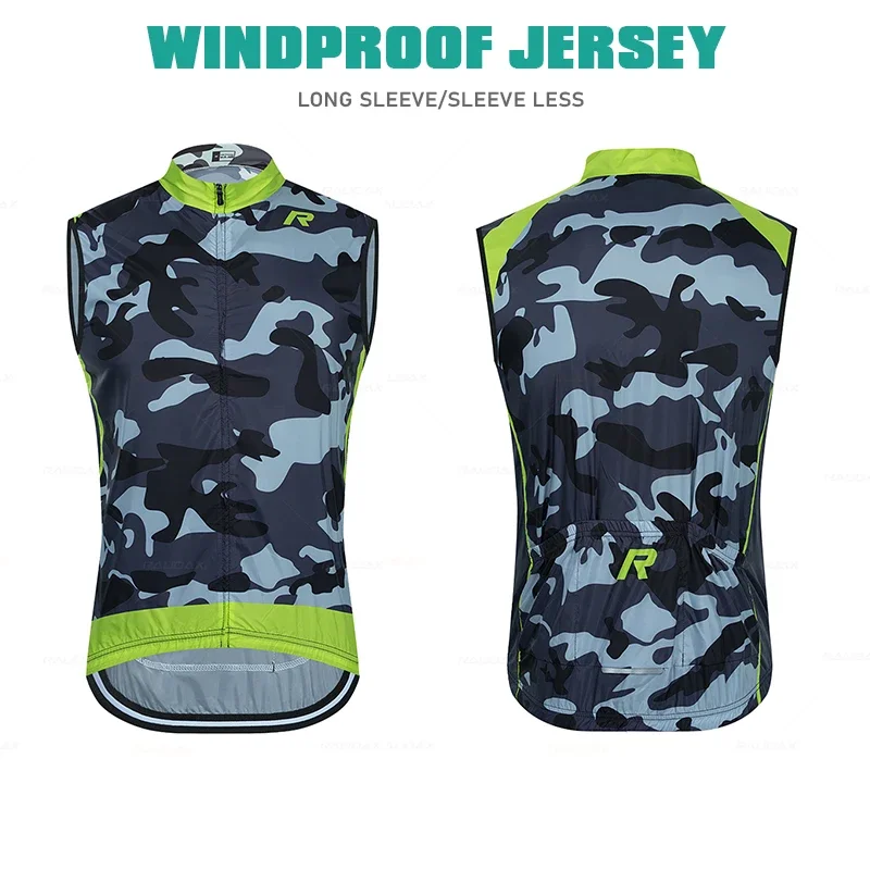 Windproof Bicycle Vests Unisex Cycling Jackets Camouflage Cycling Clothing Color Stripe Sleeveless Windbreaker Jerseys