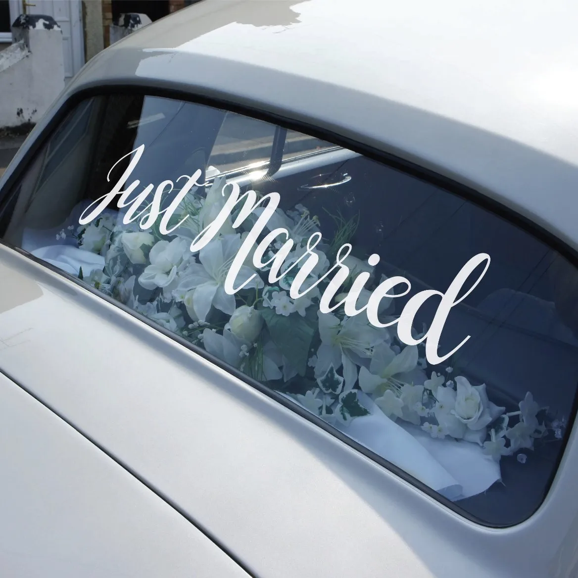 1Pc Big White Label Just Married Car Vinyl Stickers Rose Gold Black Size  40/50/60/70cm For Wedding Party Decor - AliExpress