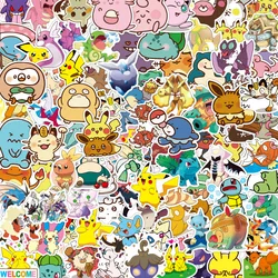 Autocollants dessin animé Pokemon Pikachu Mewtwo, étiquette Graffiti mignon, jouet pour enfants, Skateboard, téléphone, ordinateur portable, bagages, 50 pièces/ensemble 
