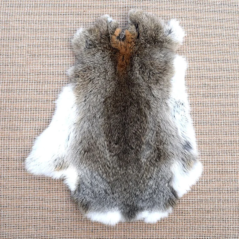 Fur Fabric Natural Soft Genuine Rabbit Pelt Real Fluffy Fur Hide Materials For Crafts Whole Piece DIY Home Decoration Clothing Accessories