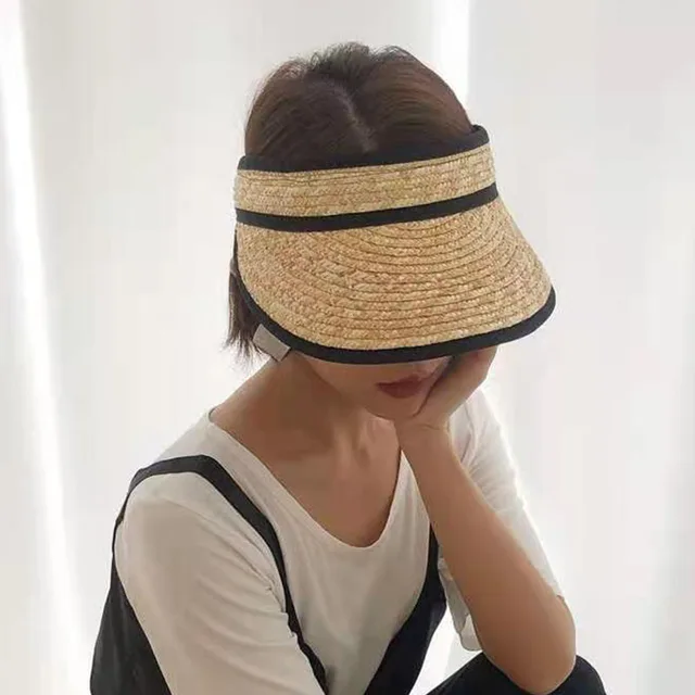 Visiera Parasole Donna Con Foro Per Coda - Cappello Sole Pieghevole Con Protezione UV