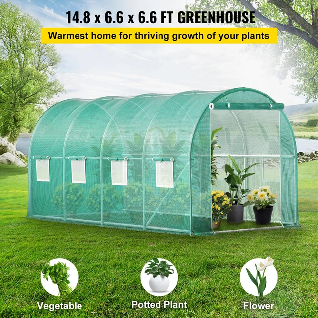 SucceBuy Walk-in Tunnel Greenhouse Galvanized Frame & Waterproof Cover 15x7x7/10x7x7/20x10x7/12x7x7 ft Greenhouses & Cold Frames 6 SucceBuy Walk-in Tunnel Greenhouse Galvanized Frame & Waterproof Cover 15x7x7/10x7x7/20x10x7/12x7x7 ft Greenhouses & Cold Frames 6
