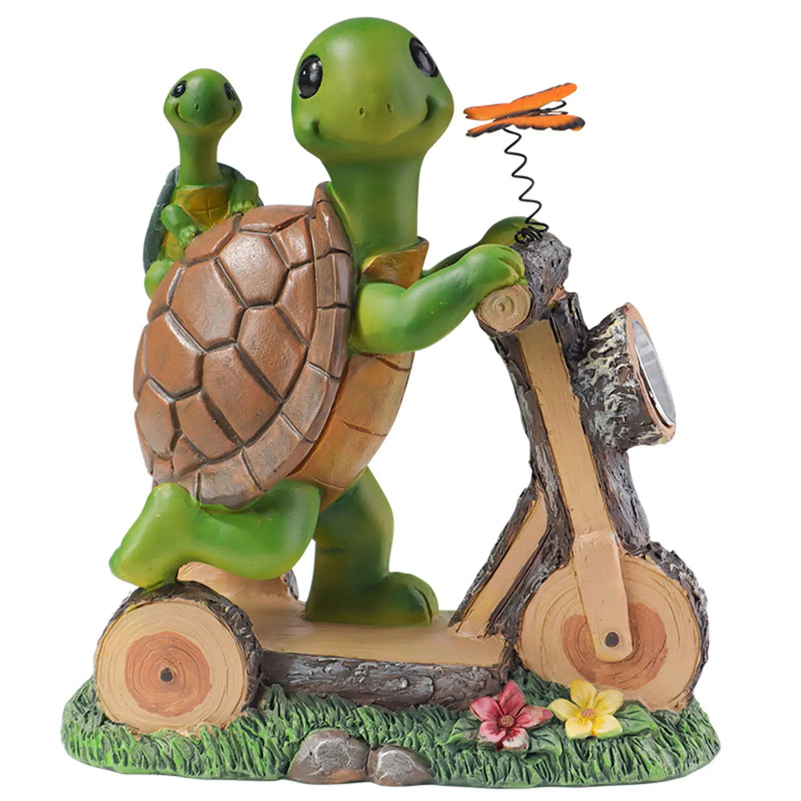 

Solar Resin Turtle Buttefly Statue Charming Waterproof Automatic Light for Front Door Garden Ornament