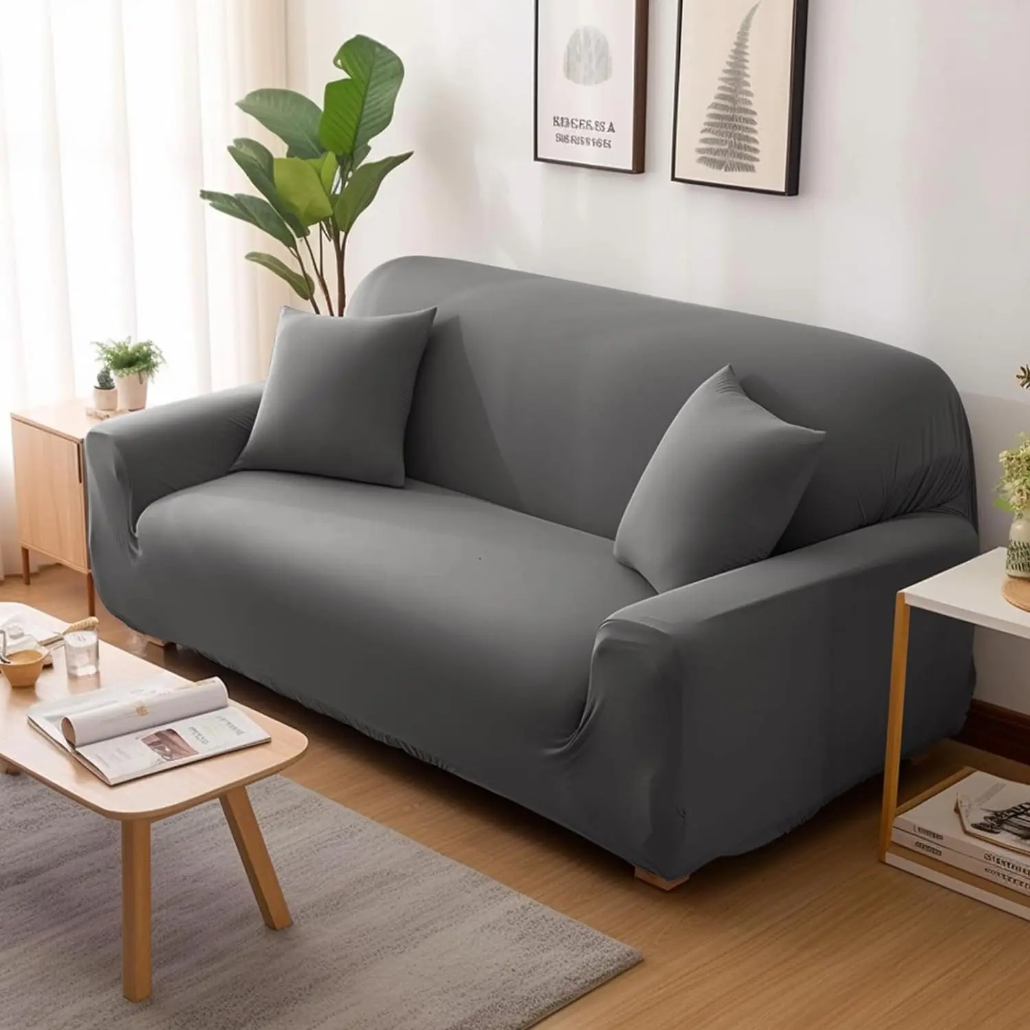 Premium Elastic Sofa Covers - Thickened Solid Color Slipcovers
