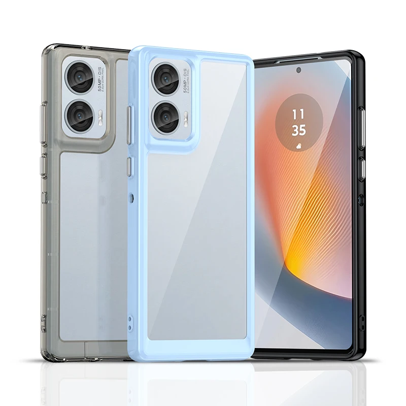 Colorful Transparent TPU Protective Case for Motorola Edge 50 Series