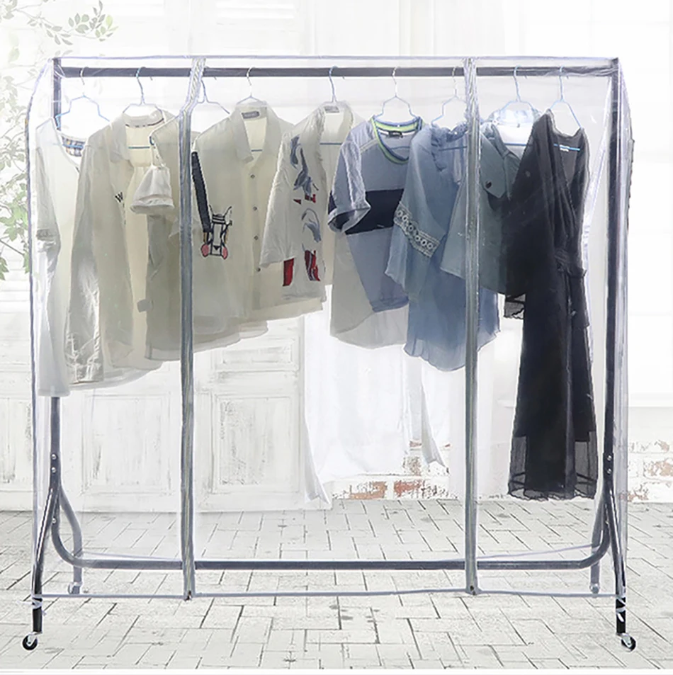 Description Picture 2 of itemGarment Coat Dust Moisture proof Protection Transparent Square Full Cover for Floor-standing Drying Rack for Clothes