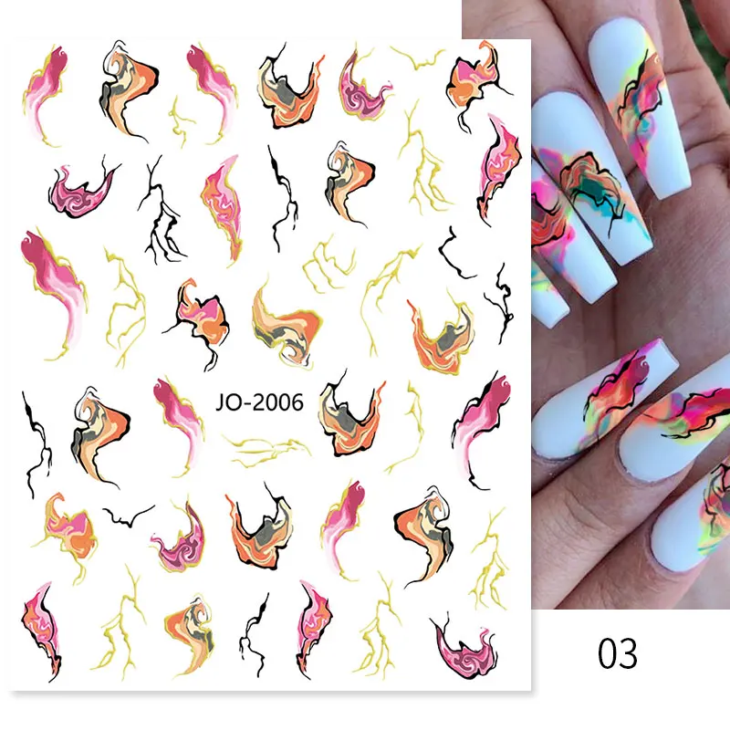 Colorful Bronzing Striped Nail Art Decals 3D Nail Stickers image 23