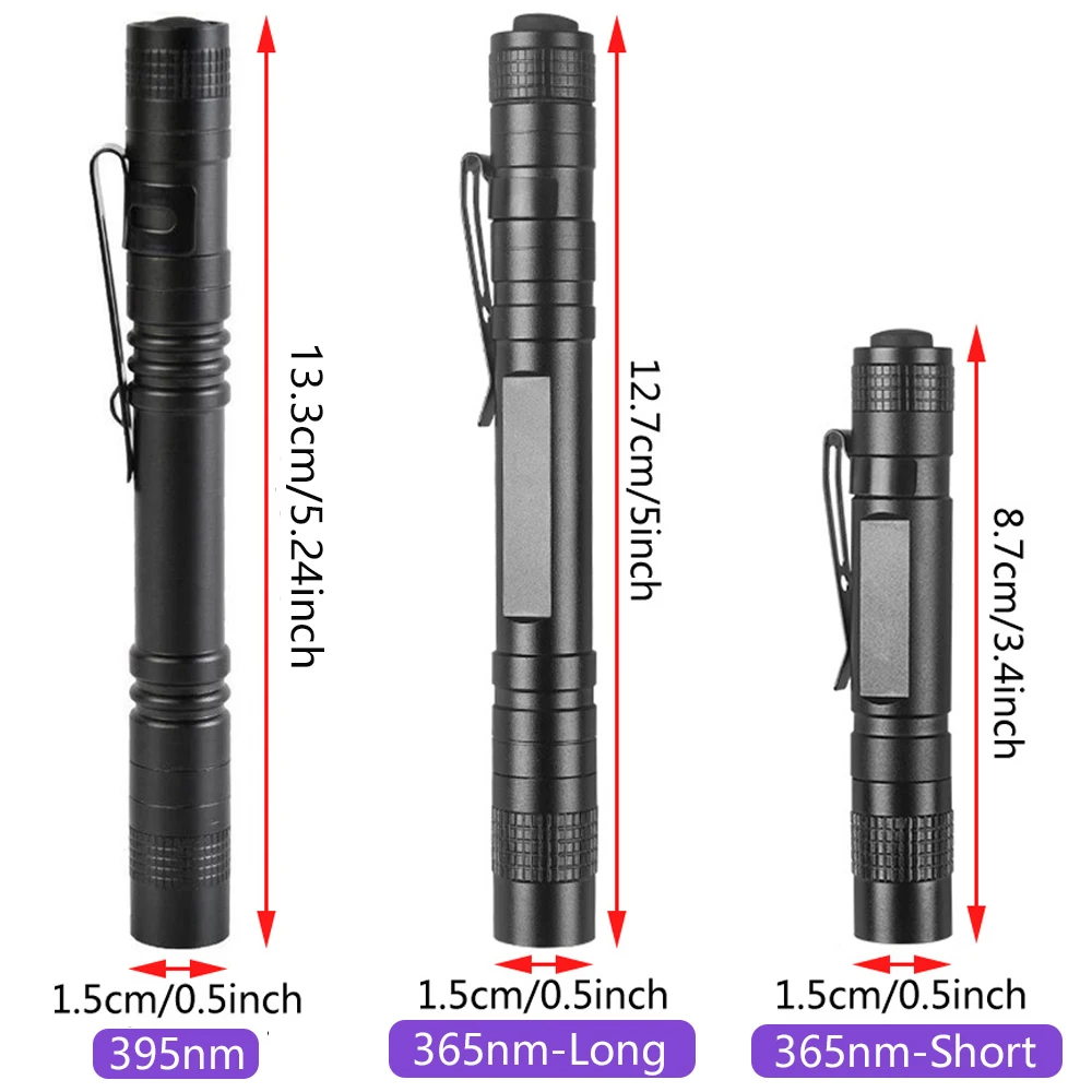 Description Picture 6 of item365/395nm Mini UV Flashlight Black Light LED UV Flashlight Handheld Ultraviolet Flashlight Portable Detector Torch Light for Pet