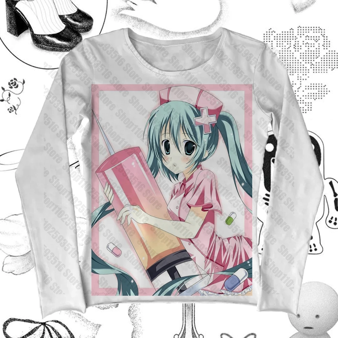 Women Clothes Long Sleeve Women's T-shirts Kpop Star Girl Y2k Kitty Trashy Y2k 2000s Tops Kawaii Clothing Female Harajuku Goth 1